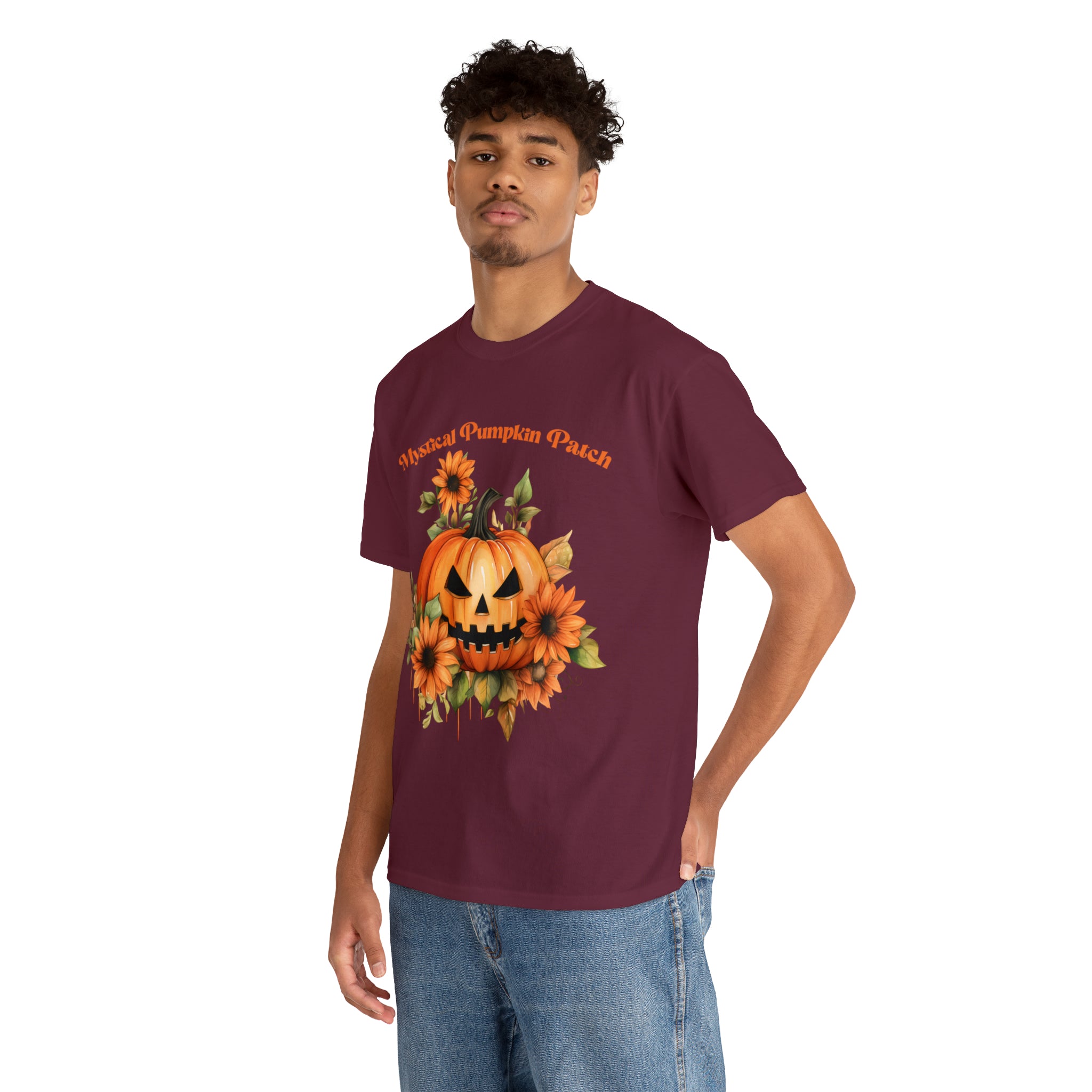 Halloween unisex t shirt mystical pumkin patch fall fun stocking stuffer Unisex Heavy Cotton Tee