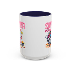 Summer Vibes Accent Coffee Mug - Fun & Colorful Design for Relaxing Moments