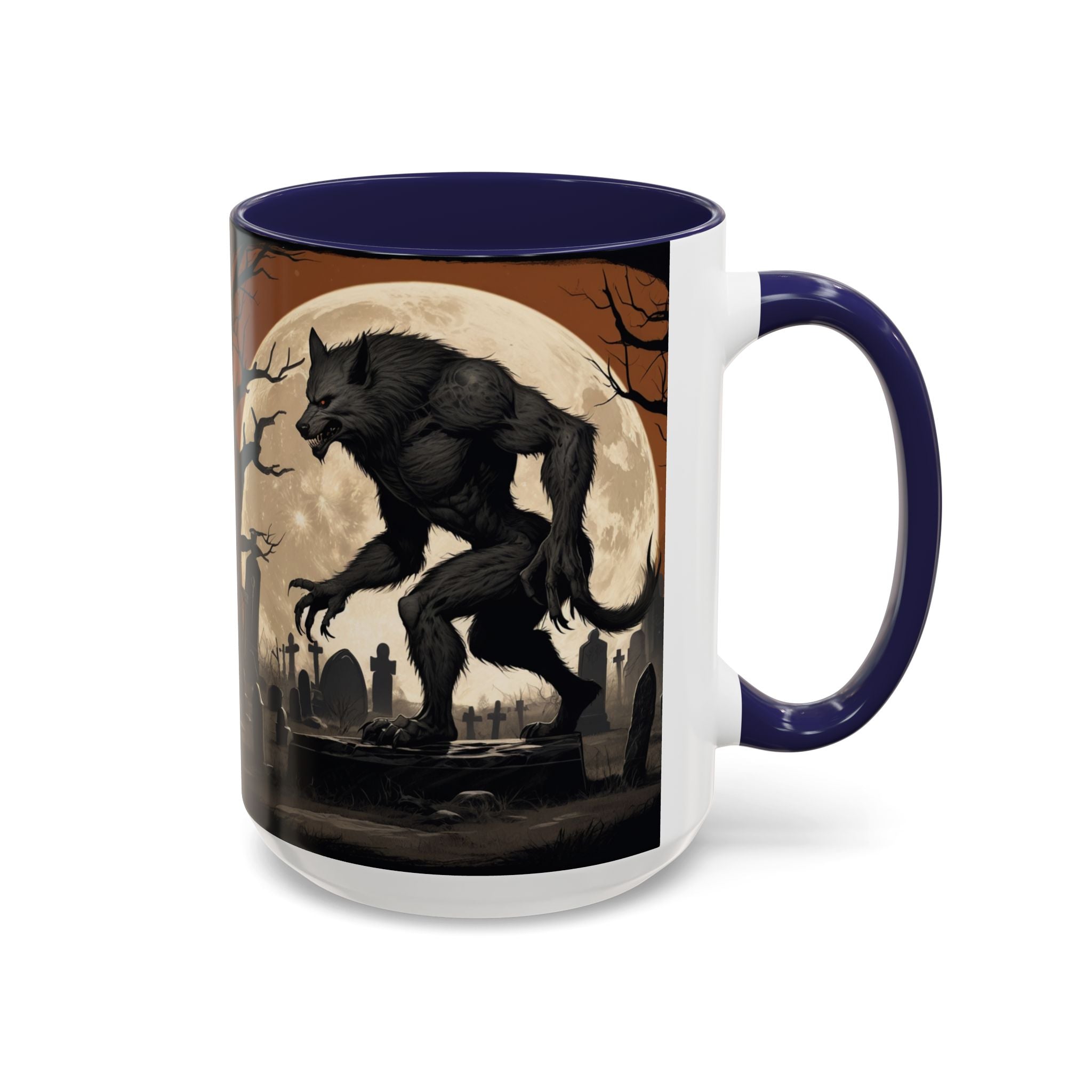 Werewolf Moon Coffee Mug — Gothic Graveyard Accent Mug fantasy horror