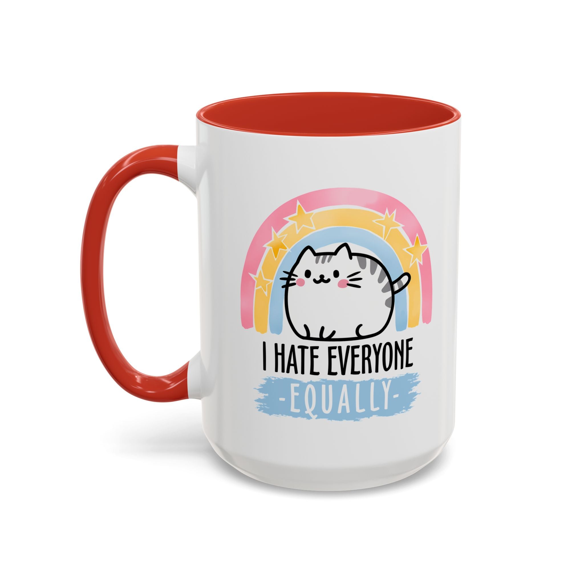 Funny Cat Coffee Mug – I Hate Everyone Equally