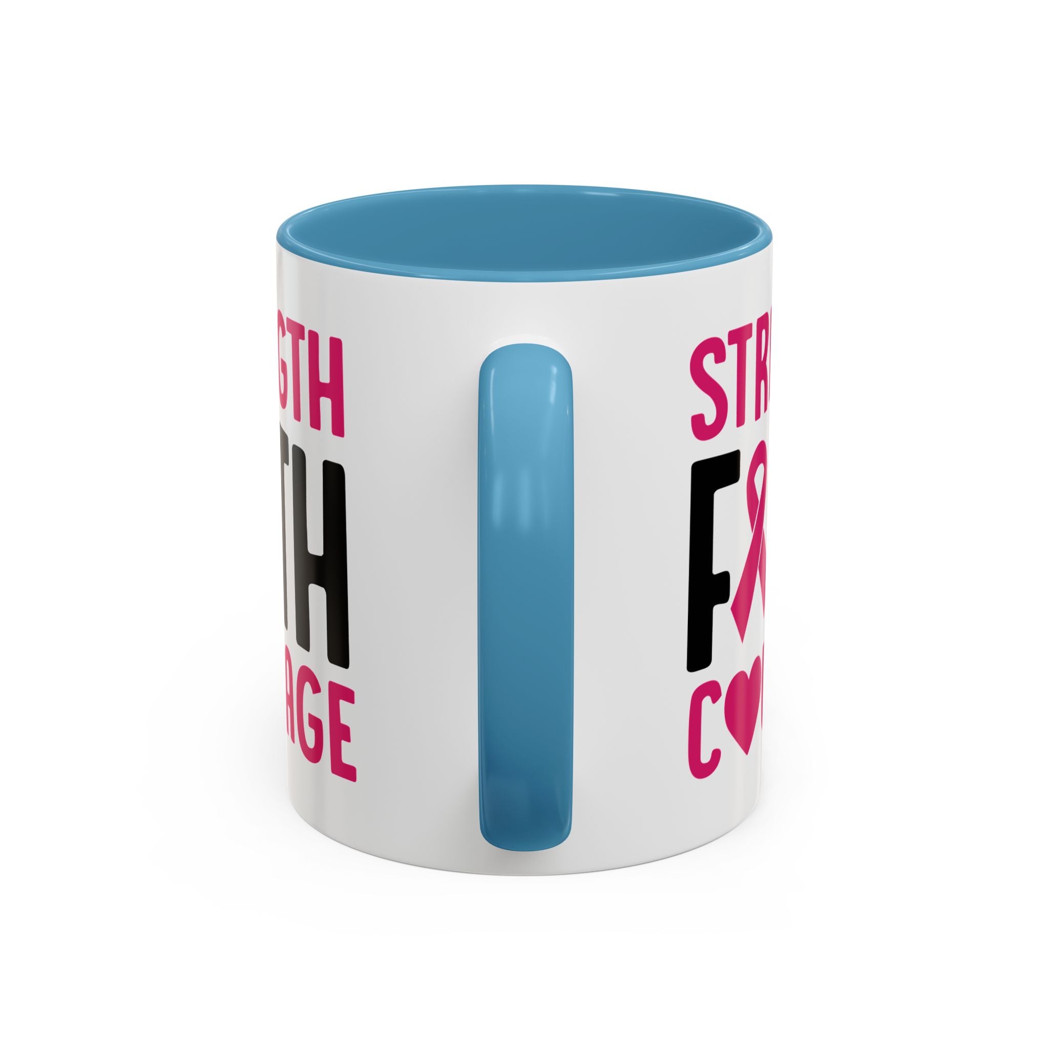 Inspirational Coffee Mug: Strength, Faith, Courage - Gift for Survivors, Awareness Events, Supportive Home Decor, Encouragement