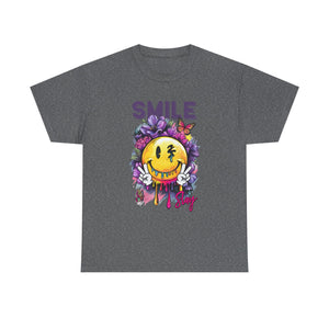 Smile Floral Graphic Tee unisex cotton tee gothic