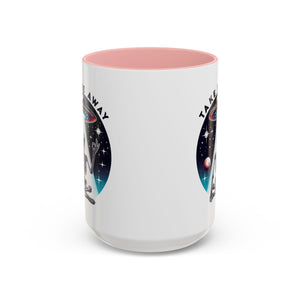 Galactic Skeleton Coffee Mug, Take Me Away Mug, Space-Themed Mug, Unique Gift for alien Lovers, Sci-Fi Cafe Mug