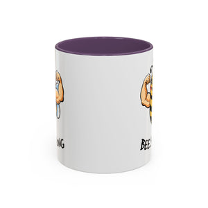 Bee Strong Accent Coffee Mug - Motivational Mug for Strength and mental health