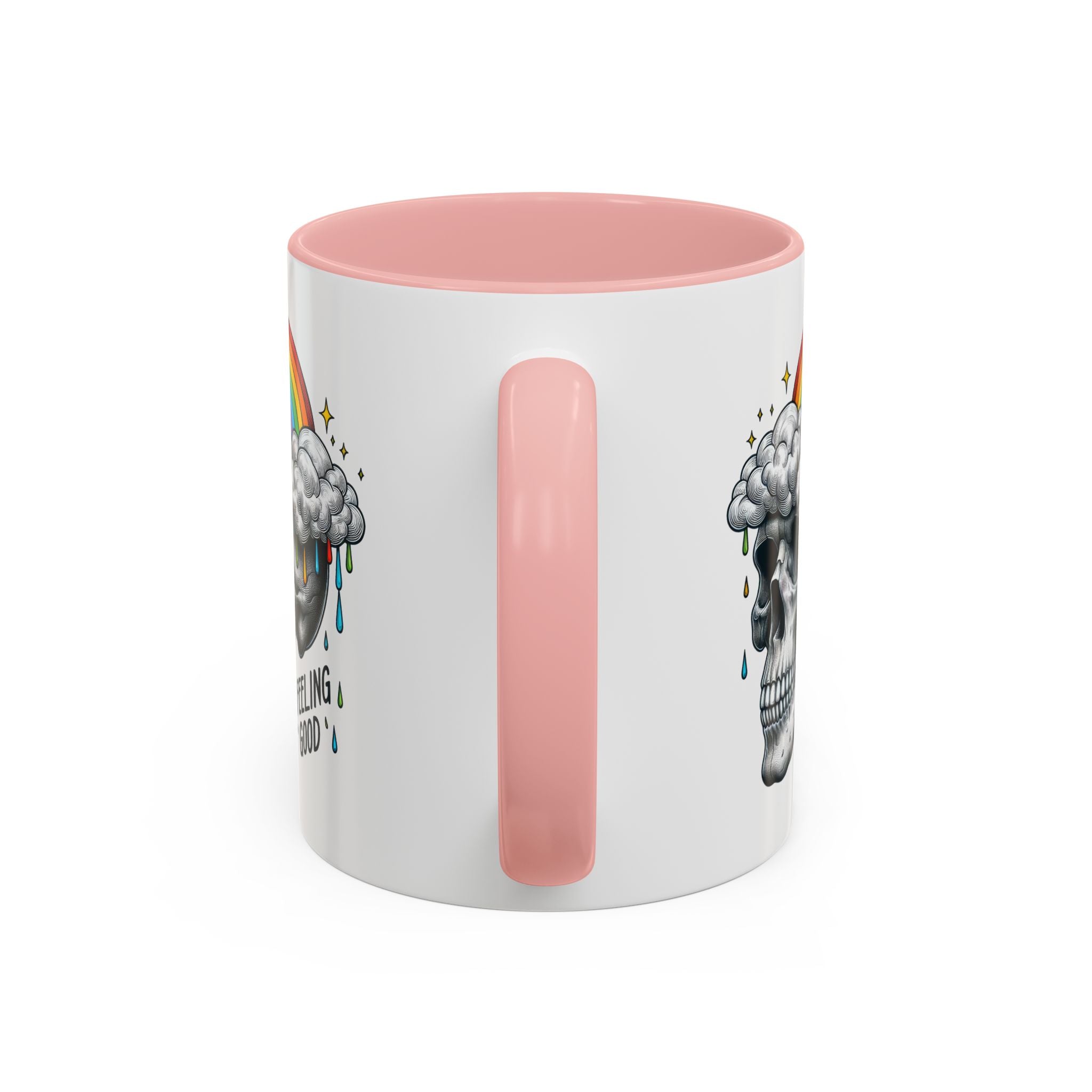 Skull Rainbow Coffee Mug, Unique Gift for Coffee Lovers, Halloween Decor, Daily Motivation Mug, Fun Skull Design