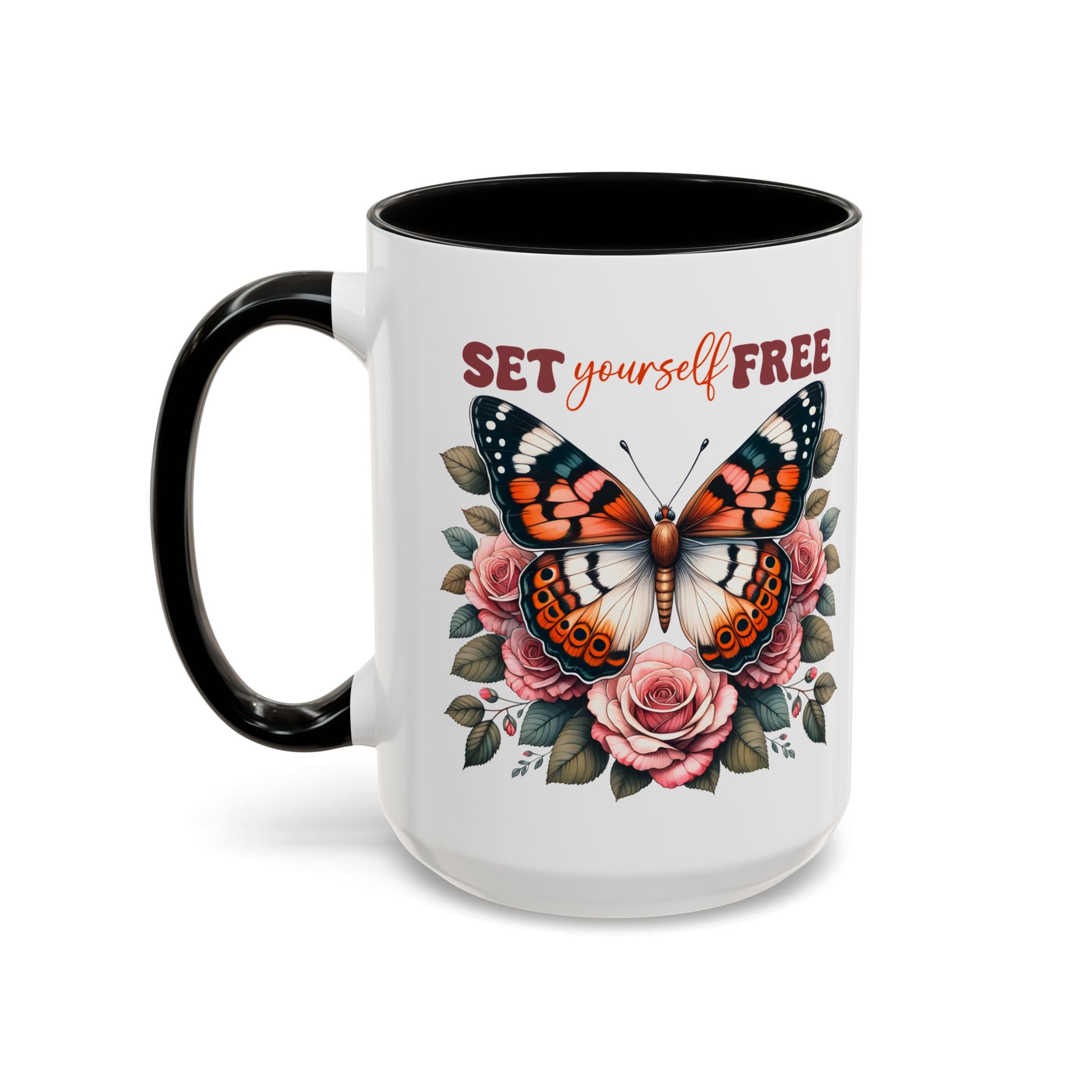 Butterfly Inspiring Coffee Mug - Set Yourself Free positive vibe mental health freedom