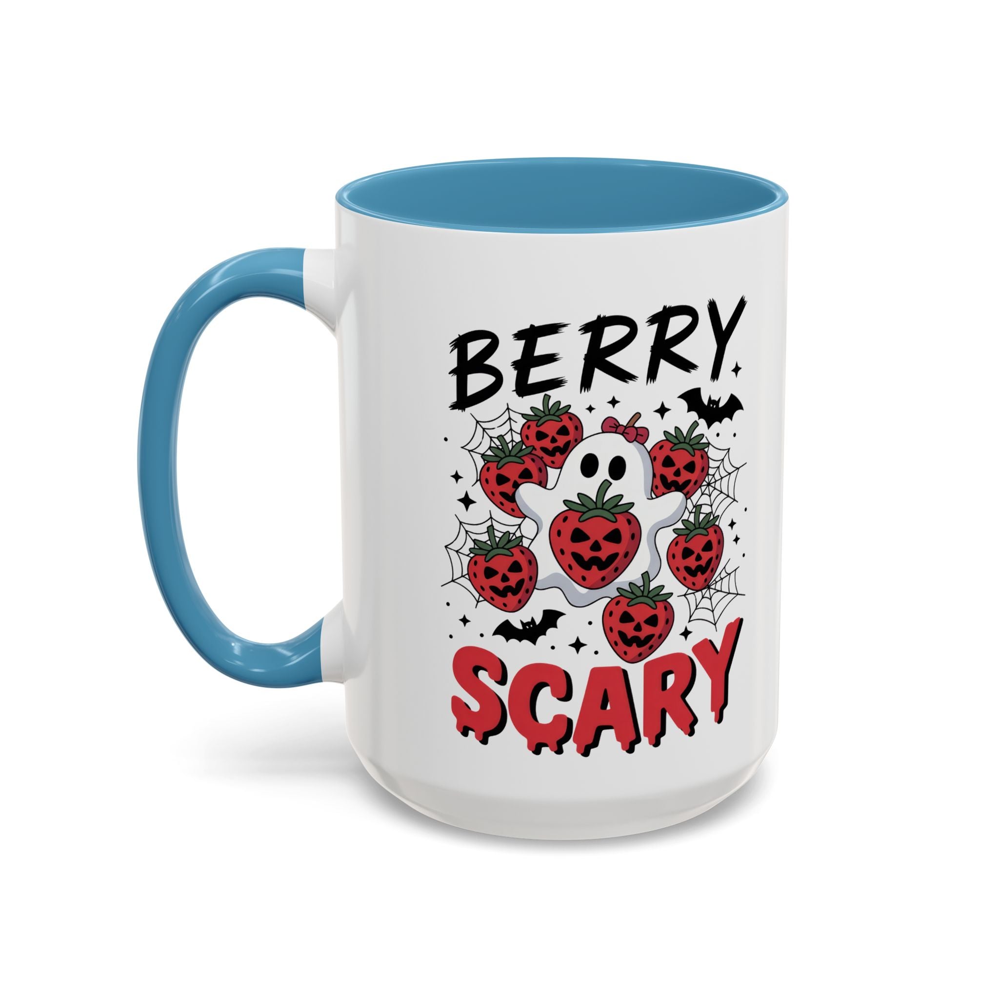 Berry Scary Coffee Mug — Halloween Ghost & Jack‑o'-Lantern Strawberries (11/15 oz)