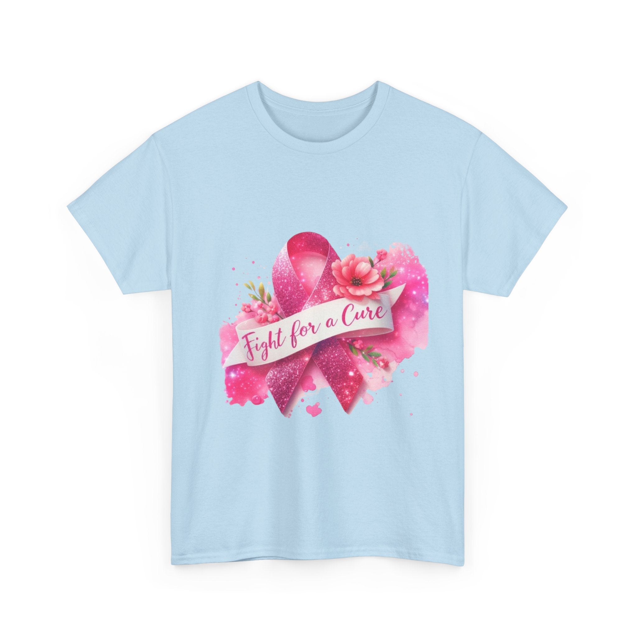 Fight for a Cure Unisex Heavy Cotton Tee | Breast Cancer Awareness Shirt, Support Tee, Gift for Her, Charity Fundraiser Tee, Pink Ribbon Tee