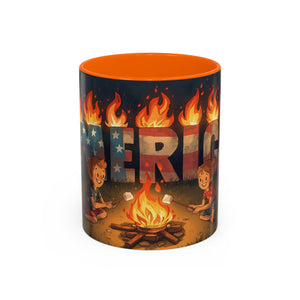 Patriotic Camping Coffee Mug - Fun America Design, Perfect for , Campfire Gatherings, Super for Gifts