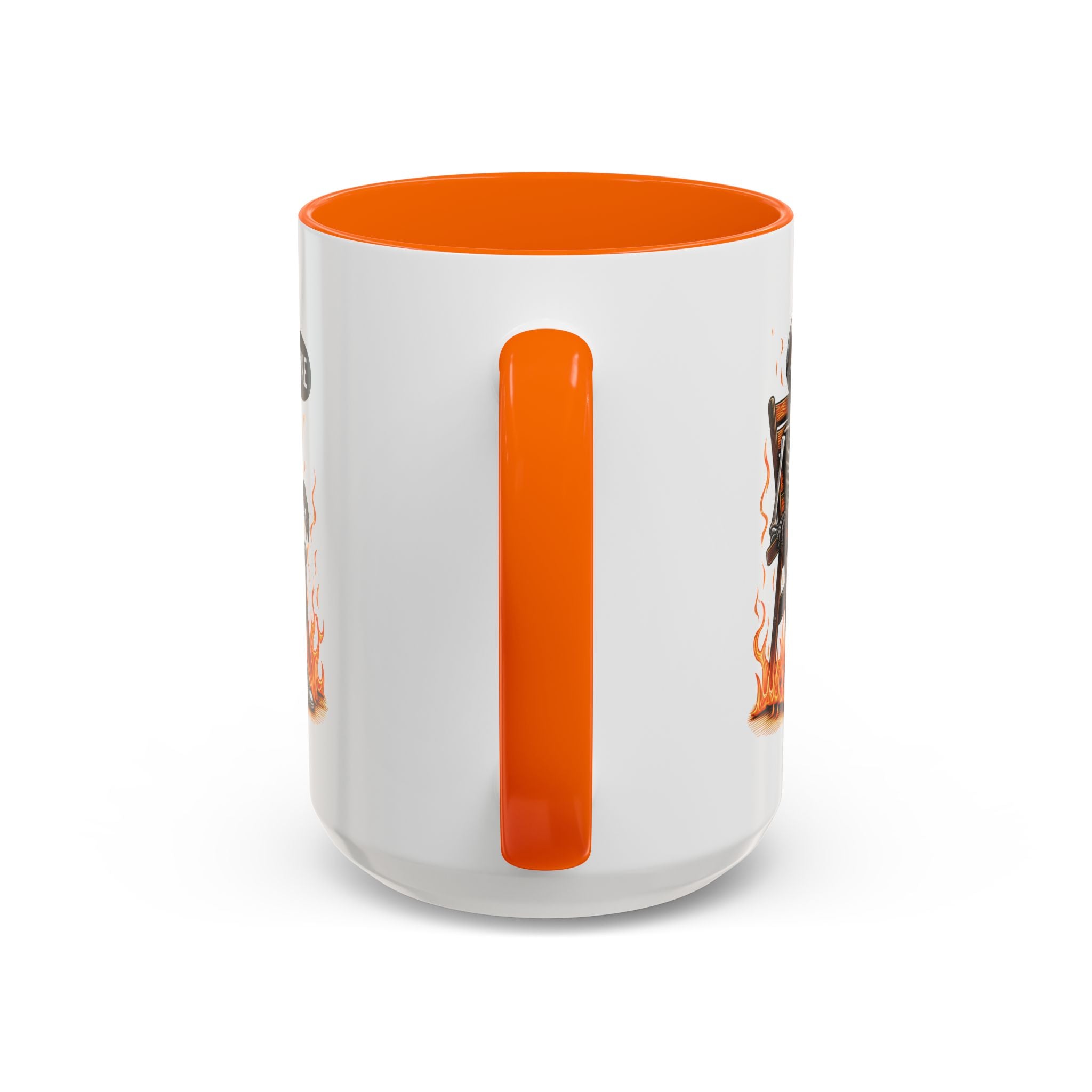 Funny I'M fine  Skeleton on fire Coffee Mug - Humor Gift for Halloween, Coffee Lovers,  Decor, Gag Gift, 11-15oz Accent Mug
