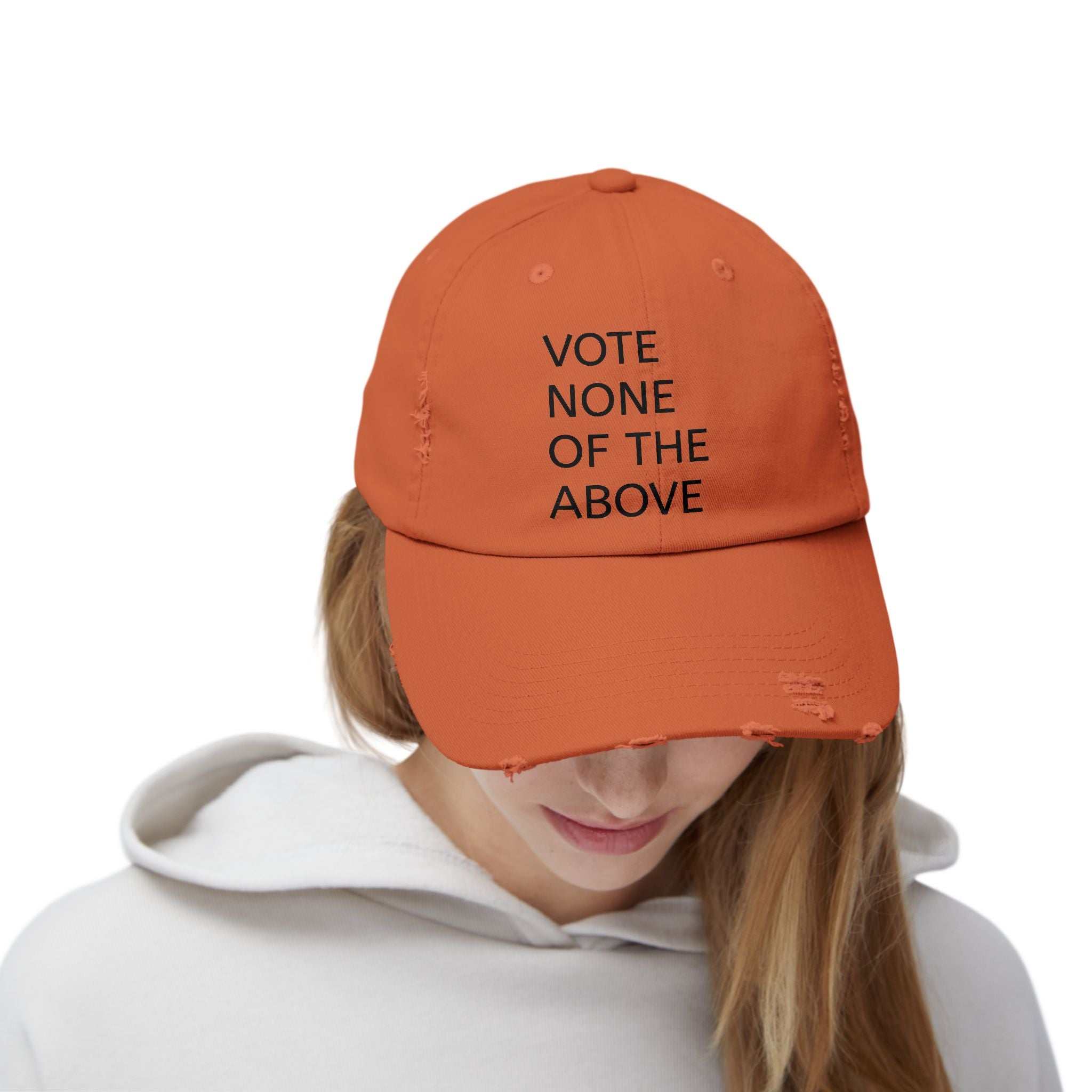 vote none of the above Unisex Distressed Cap