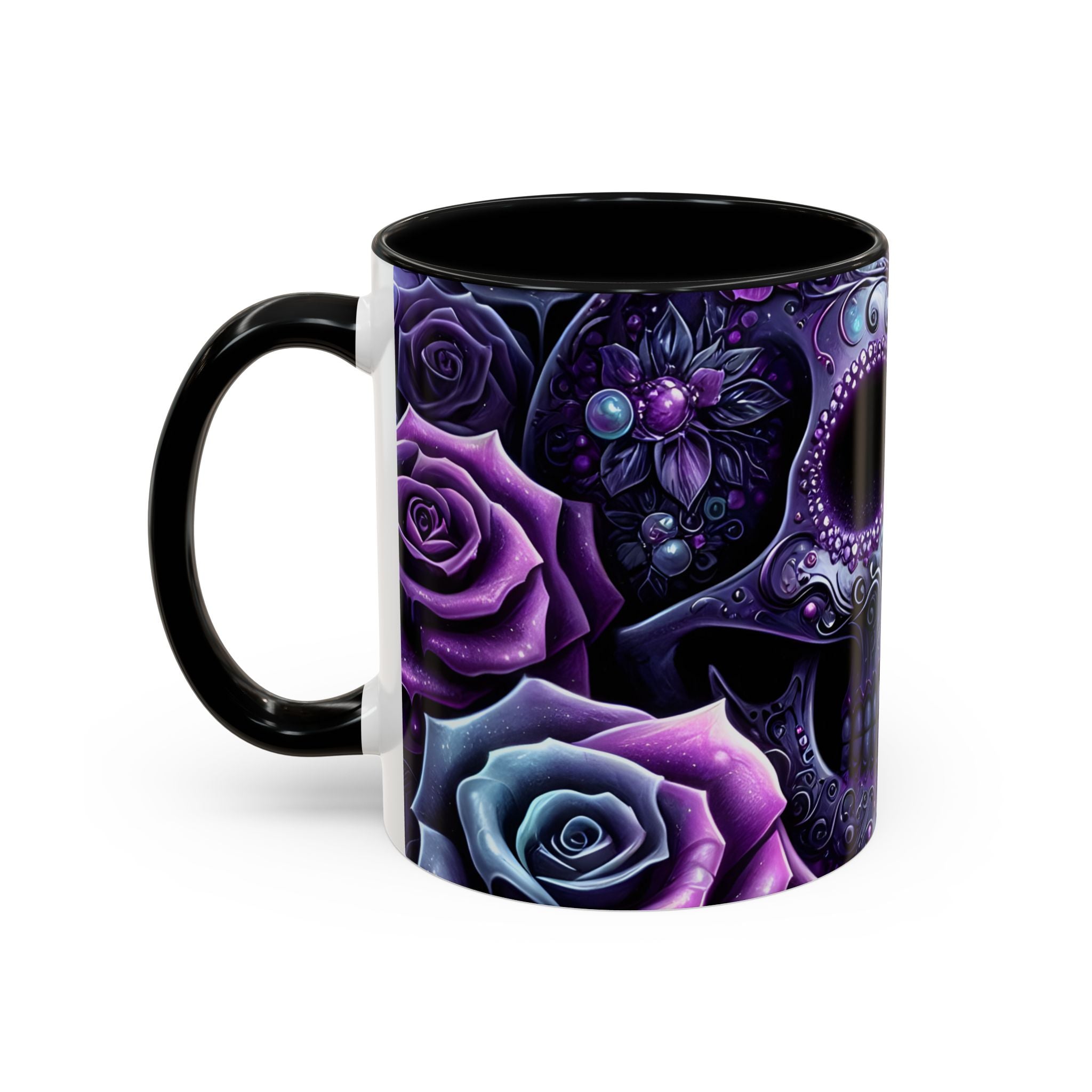 Gothic Skull Accent Coffee Mug - 11oz & 15oz roses fantasy
