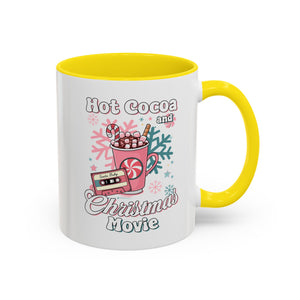 Hot Cocoa & Christmas Movie Mug, Cozy Holiday Cup, Winter Gift, Festive Beverage Container, Cute Coffee Mug