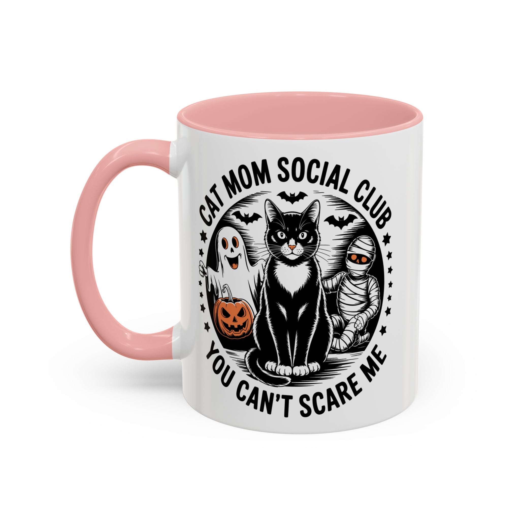 Halloween Cat Mom Coffee Mug - Spooky Social Club Design