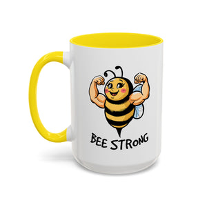 Bee Strong Accent Coffee Mug - Motivational Mug for Strength and mental health