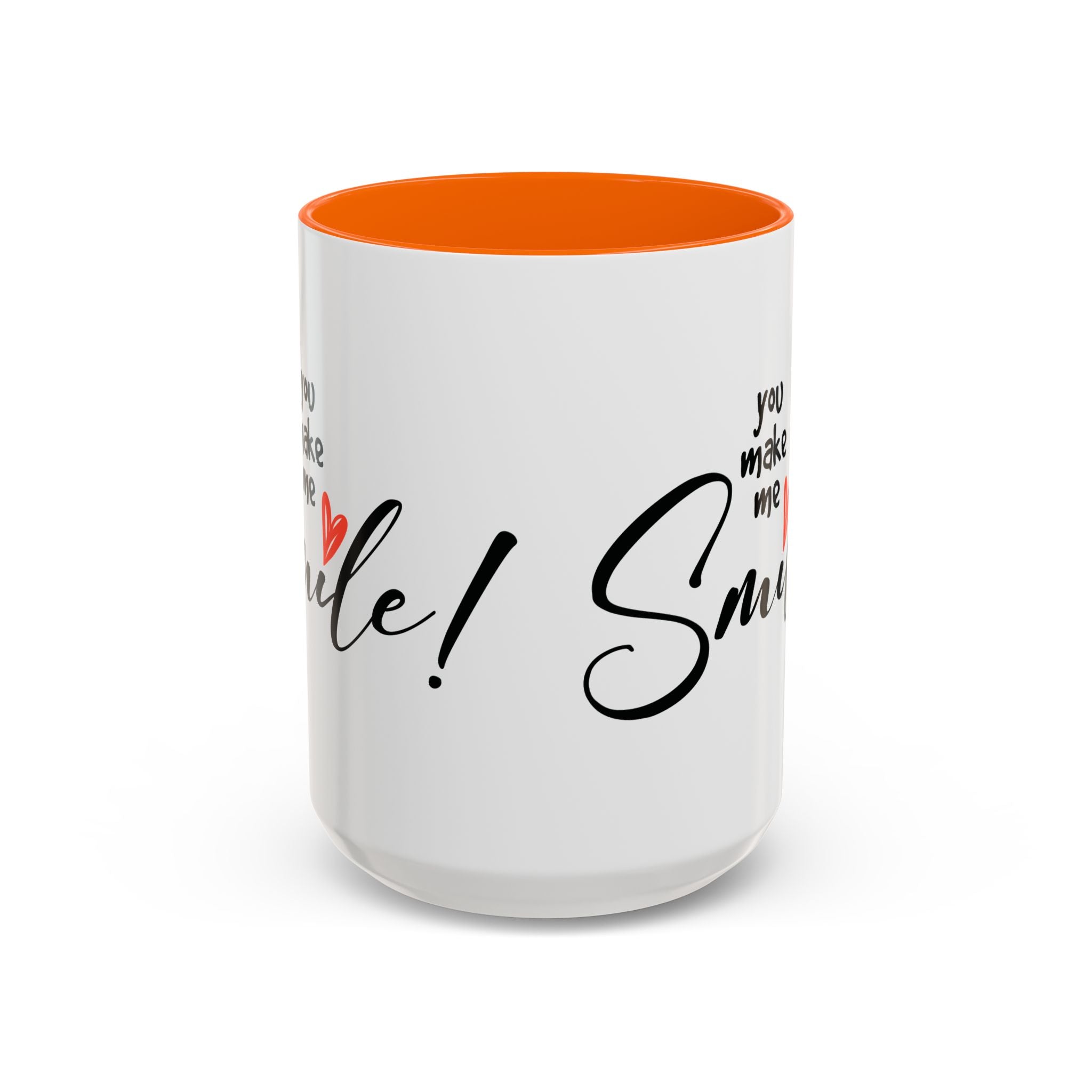 Inspirational Accent Coffee Mug - "You Make Me Smile!" - Perfect Gift for Friends & Family