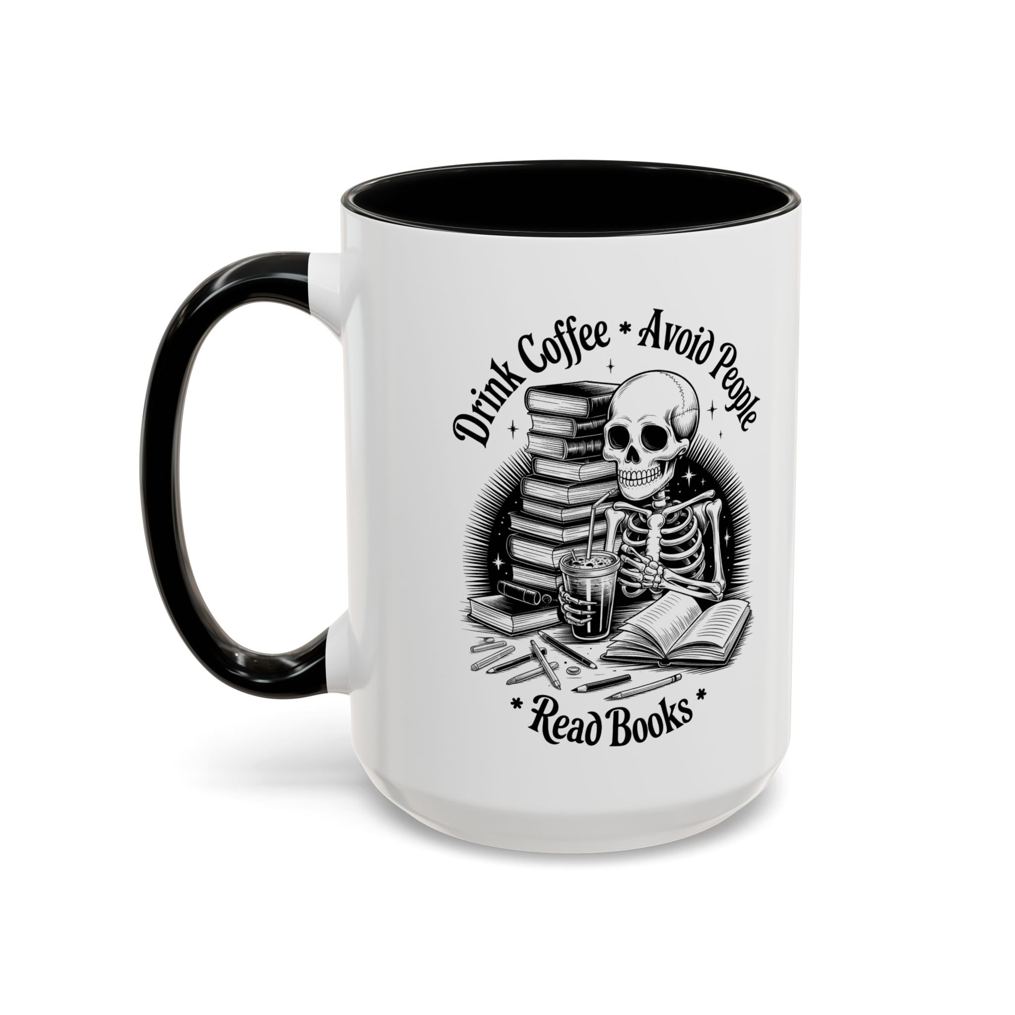 Skeleton Coffee Mug - Drink Coffee, Avoid People funny adult humor