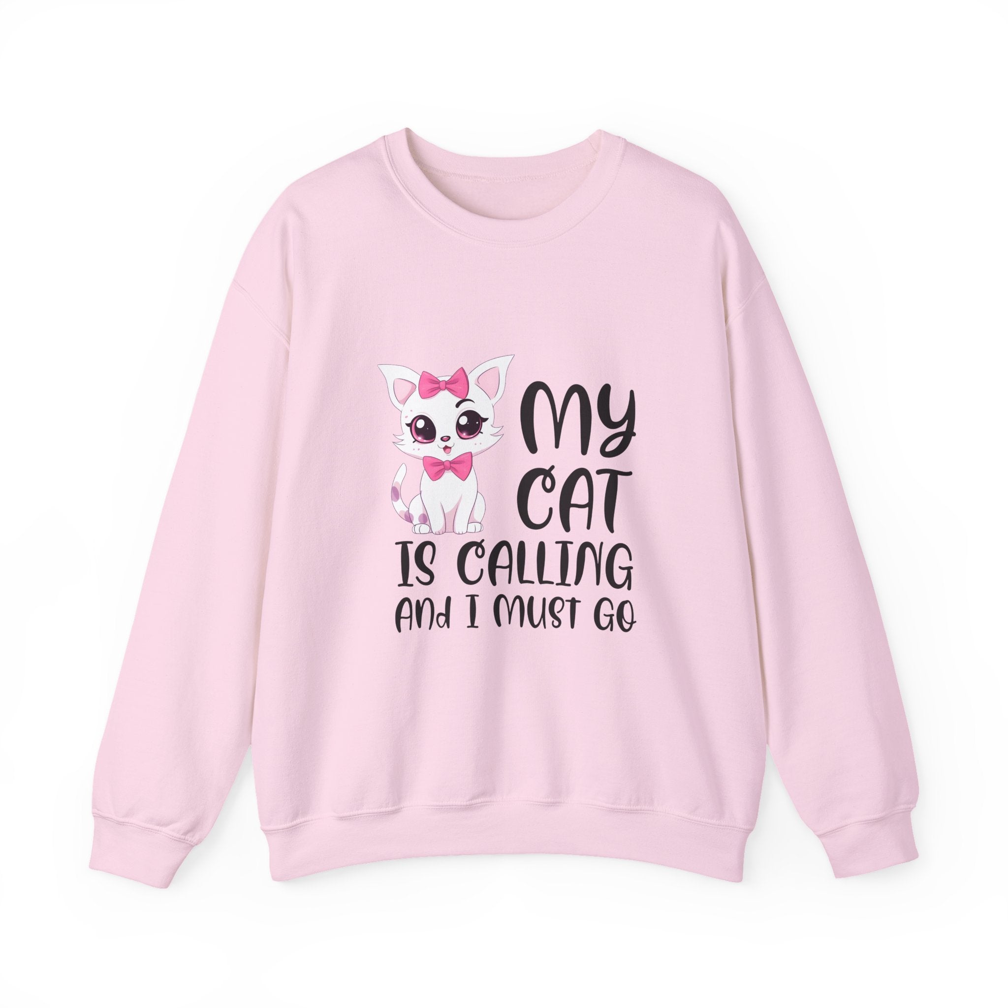 Cute Cat Lover Sweatshirt, My Cat Is Calling Crewneck, Animal Print Pullover, Pet Owner Gift, Cozy Sweatshirt for Cat Moms