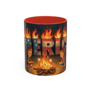 Patriotic Camping Coffee Mug - Fun America Design, Perfect for , Campfire Gatherings, Super for Gifts