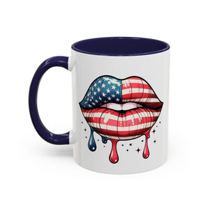Patriotic Lip Print Coffee Mug – 11oz & 15oz