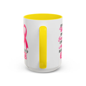 Inspirational Pink Ribbon Coffee Mug: Support Fighters, Admire Survivors, Celebrate Hope, Gift for Cancer Awareness, Motivational Mug