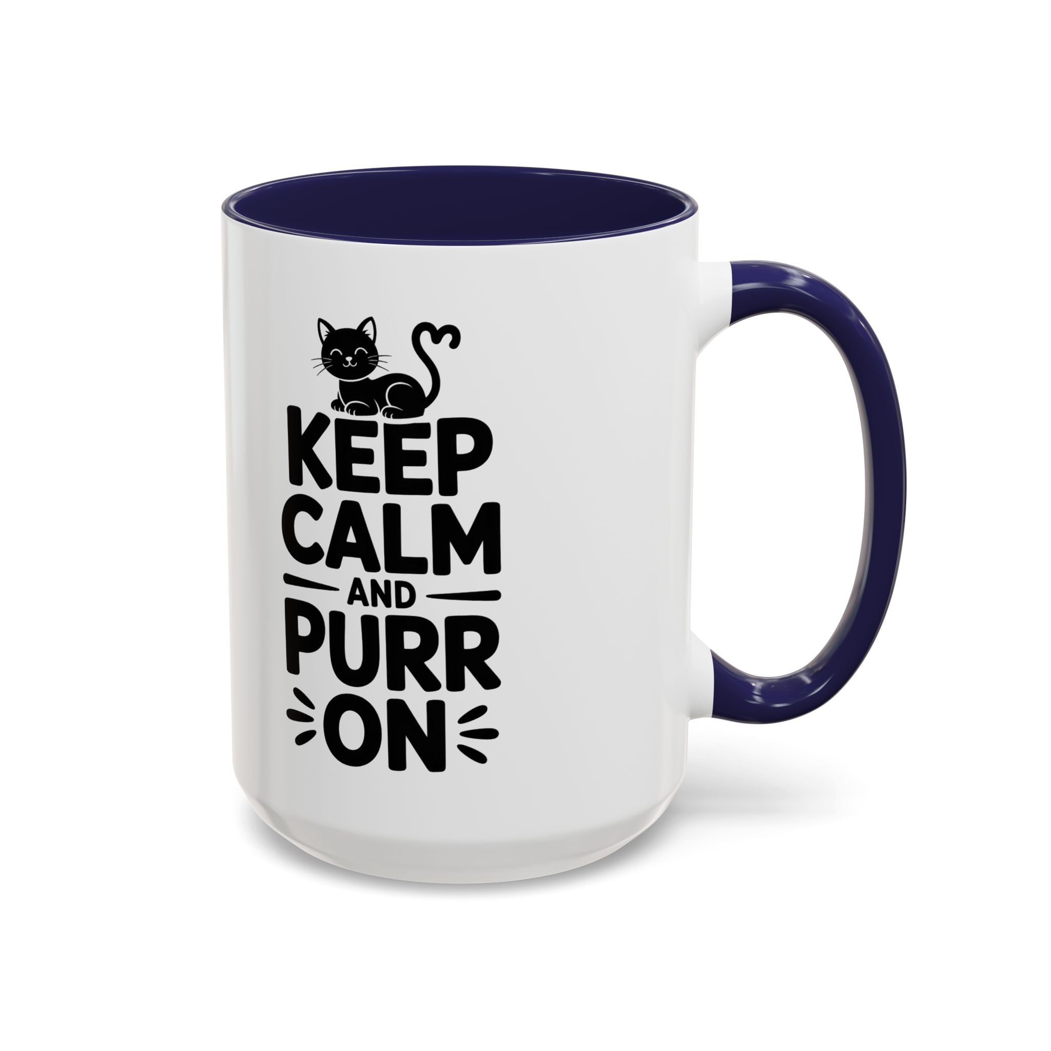 cat Keep Calm and Purr On Coffee Mug animal lover kitten