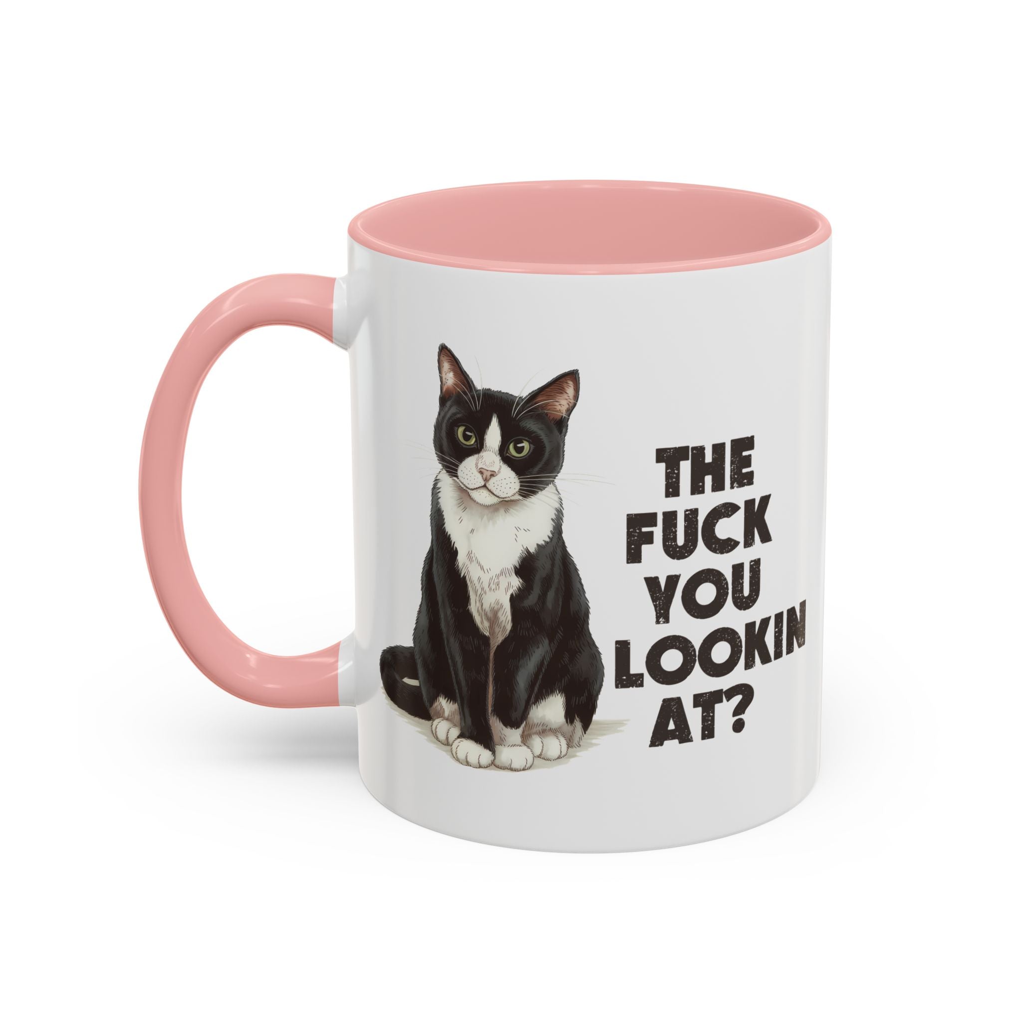 Humorous Cat Accent Coffee Mug - "What You Lookin' At?" 11/15oz attitude and sarcasm