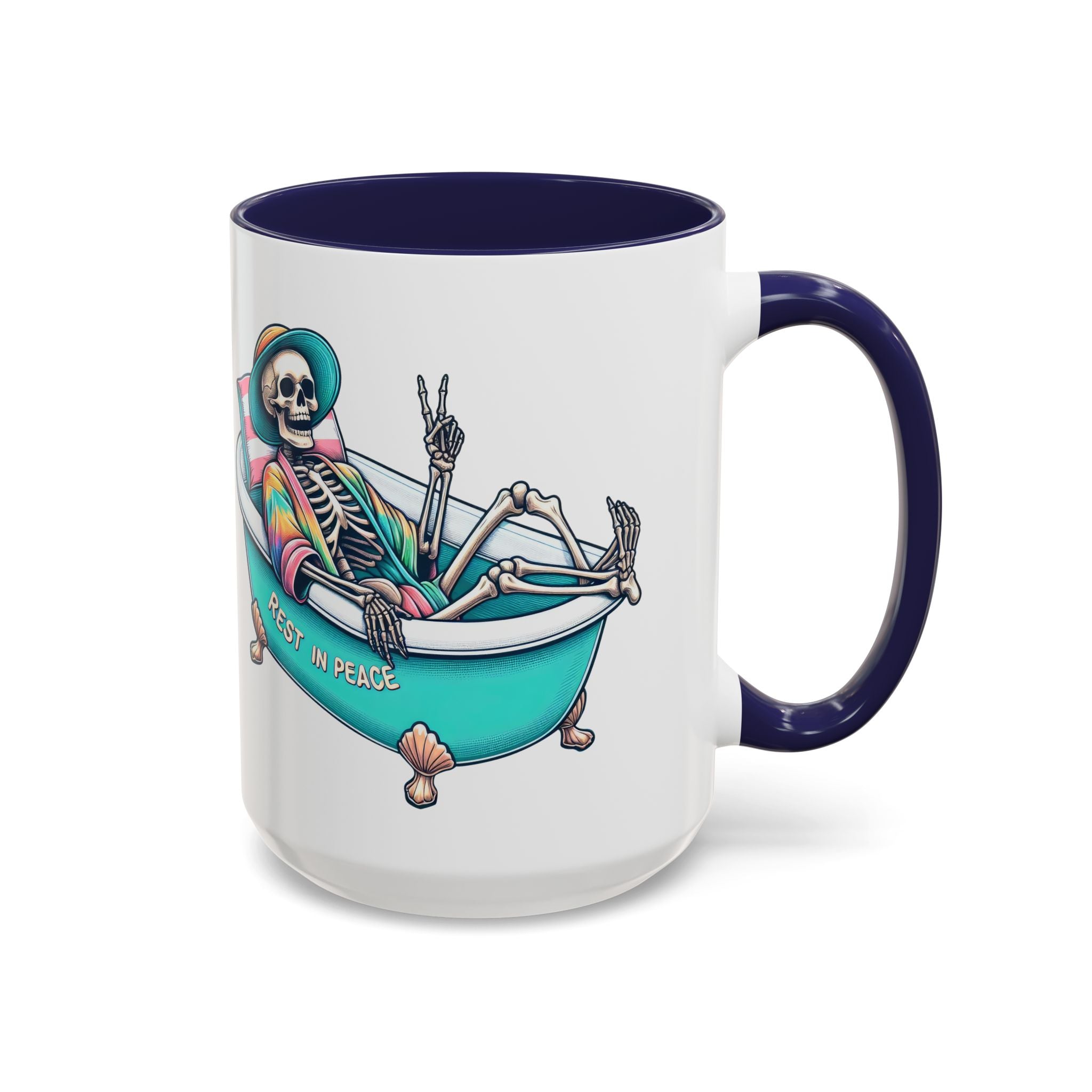 Rest in Peace Skeleton Coffee Mug - Fun Halloween Gift, Unique Home Decor, Hilarious Office Cup, Quirky Birthday Present, Spooky