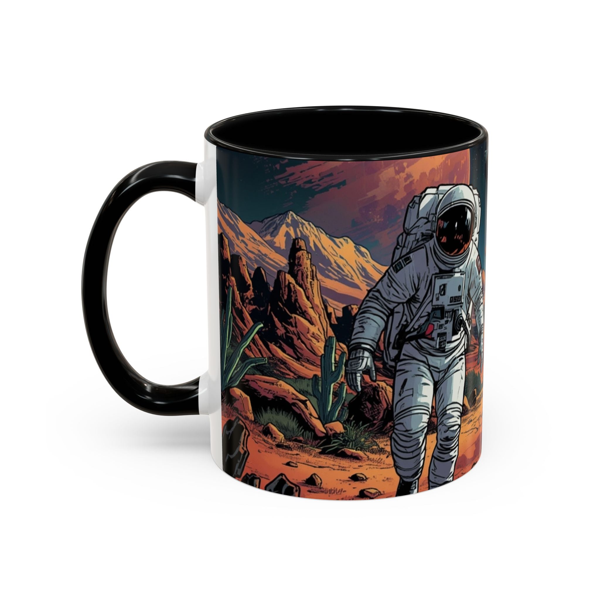 spacemen and aliens on planet Astronaut Adventure Coffee Mug - 11oz & 15oz