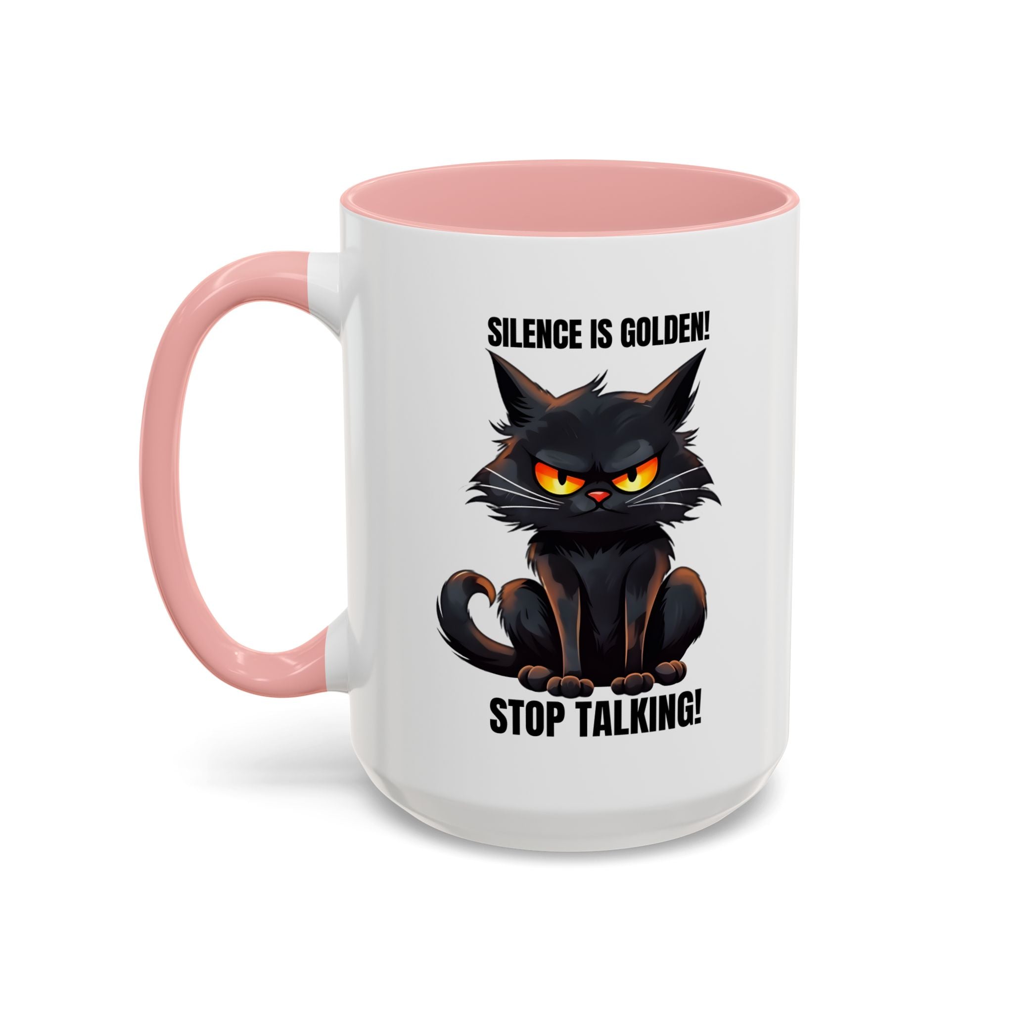 Funny Cat Mug | Silence Is Golden Coffee Cup | Gift for Cat Lovers | Humorous Kitchenware | Ceramic Teacup | Unique Animal Gifts