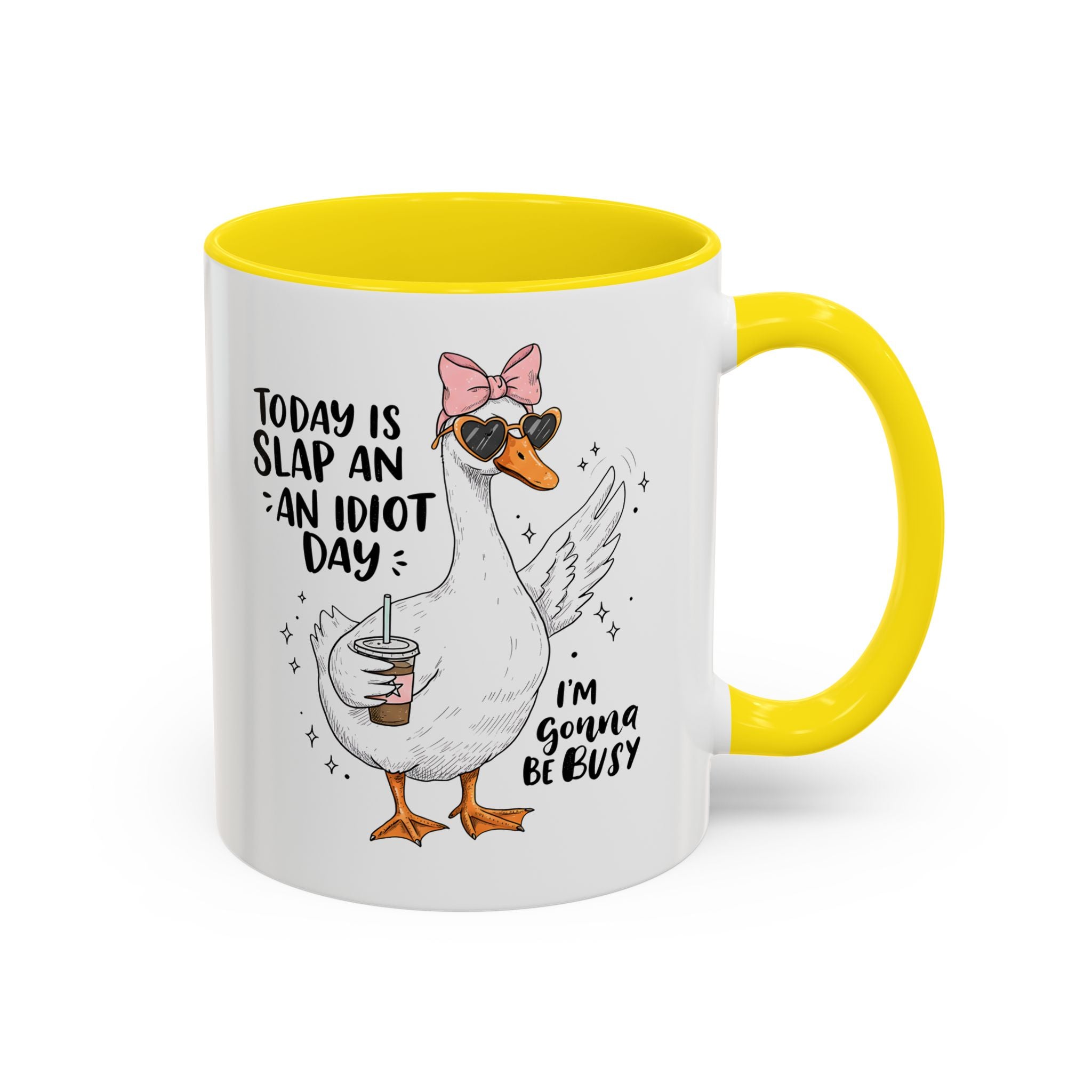 Funny Goose Coffee Mug - Slap an Idiot Day adult humor joke