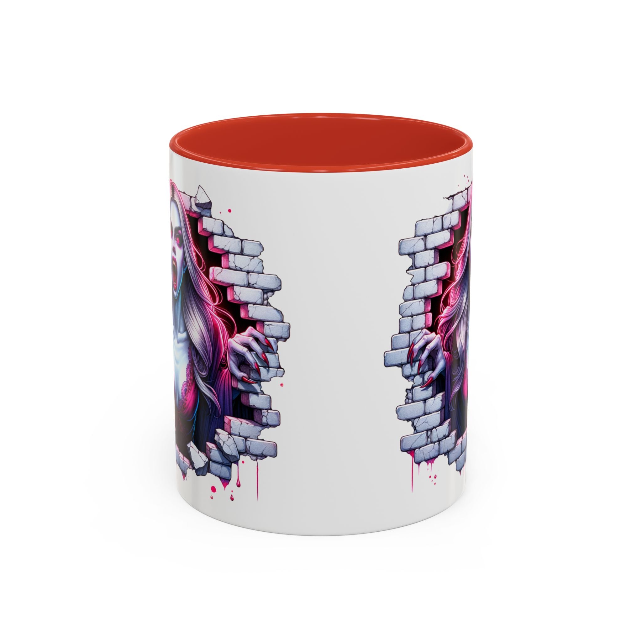 Vampire Wall Art Coffee Mug - Gothic,  Perfect Gift for Halloween, Unique Art Mug, Monster Mug, Fantasy Drinkware