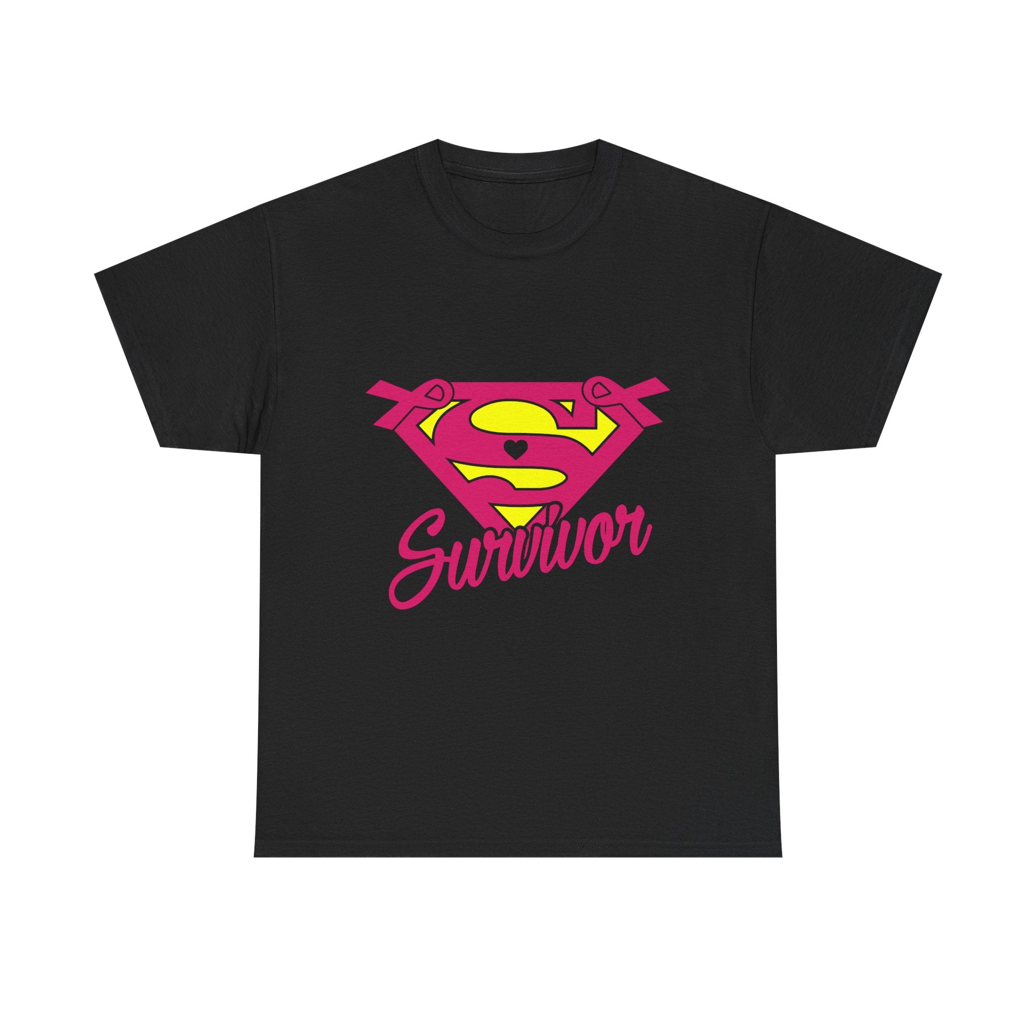 Super Survivor Unisex Heavy Cotton Tee, Support Cancer Awareness Shirt, Inspirational T-Shirt, Gift for Survivors, Motivational Apparel