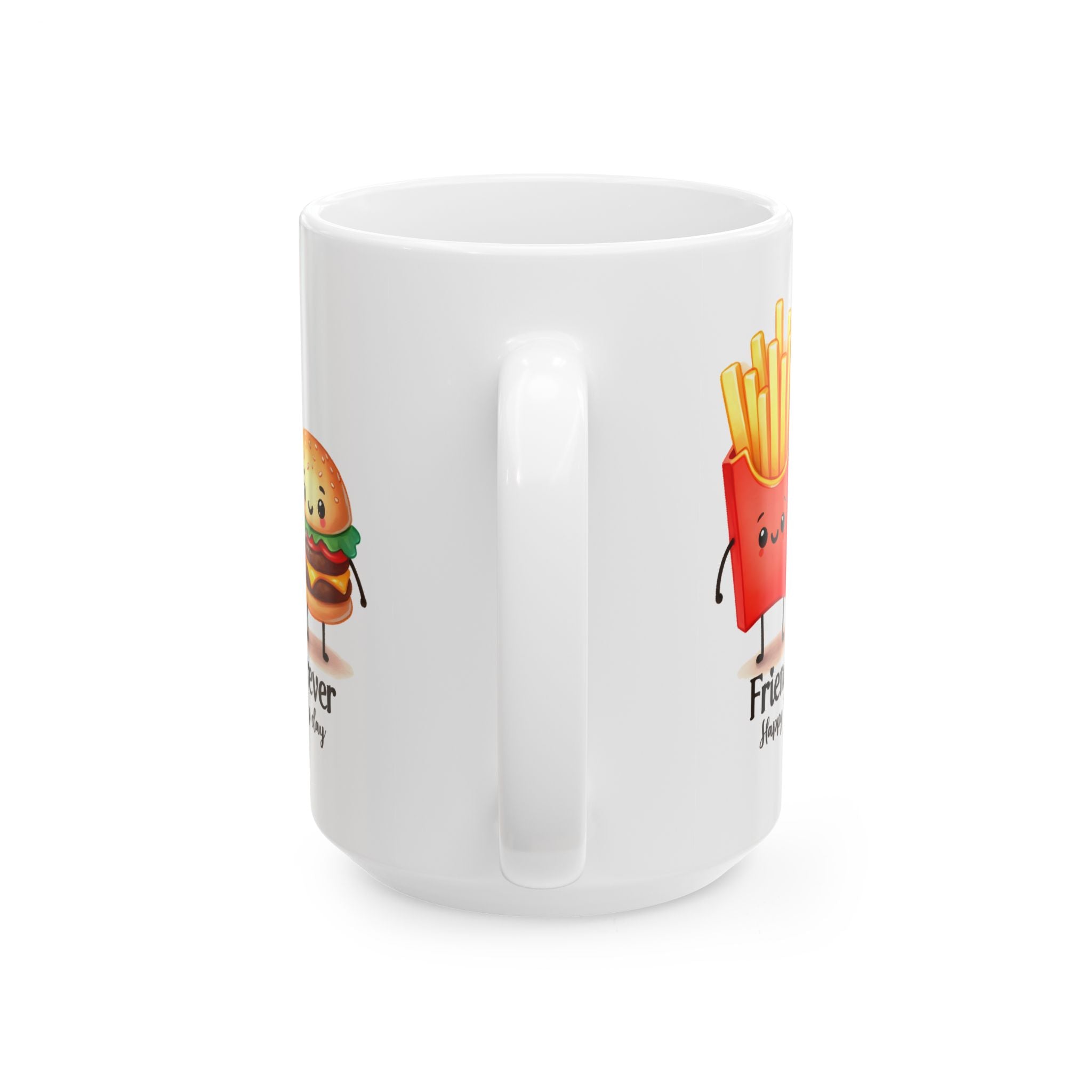 Cute Foodie friends coffee  Mug, Funny Gifts for Food Lovers, Hamburger and French Fries, Best Friend Gift, Coffee Cup for Any Occasion