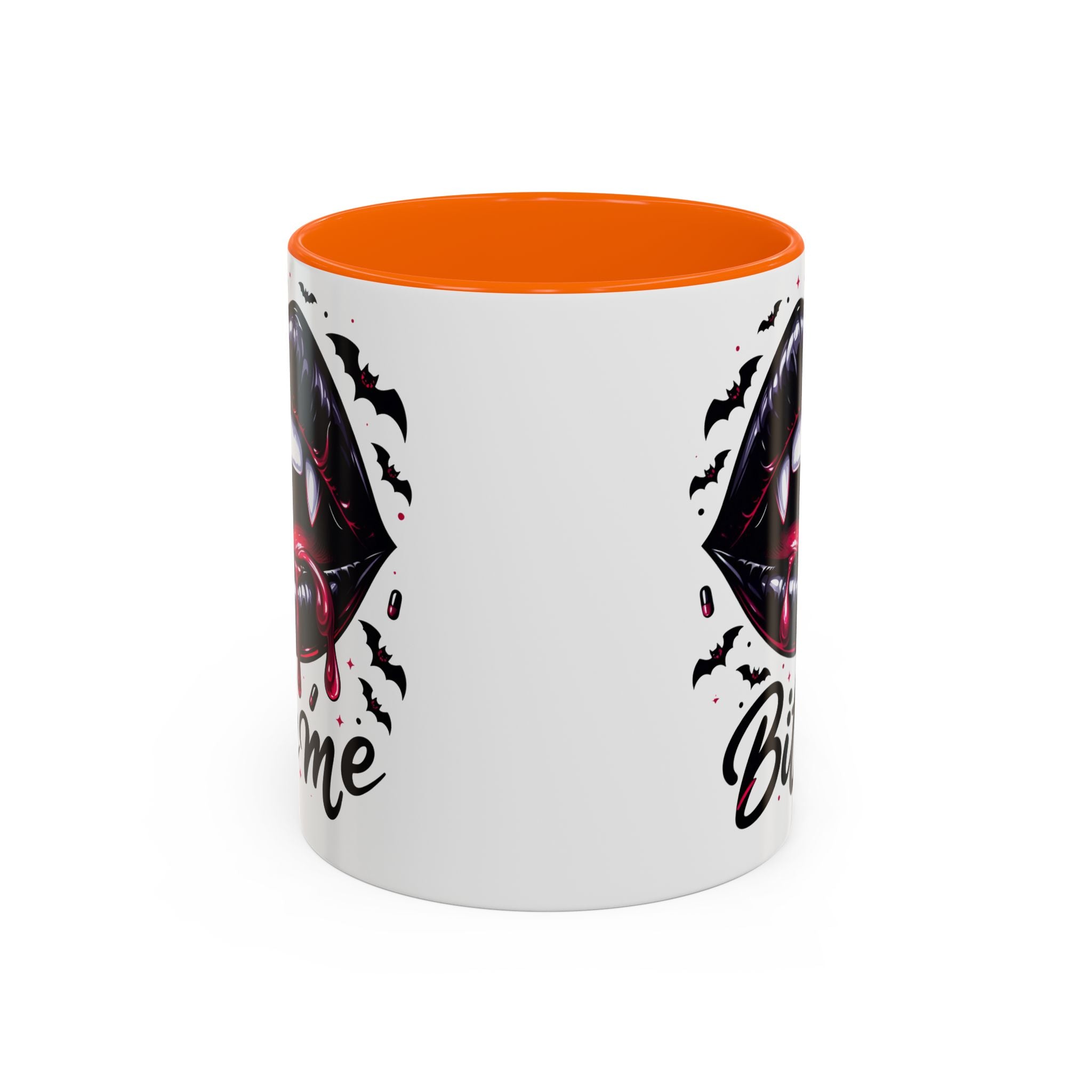 Vampire Themed Coffee Mug - "Bite Me"  halloween bats horror art cup