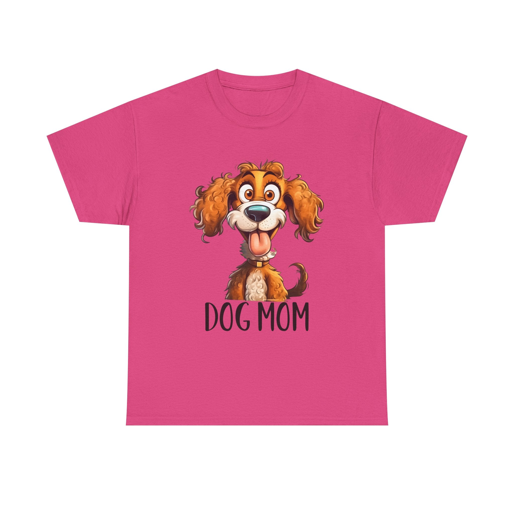 Dog Mom Unisex Heavy Cotton Tee, Pet Lover Shirt, Gift for Dog Lovers, Animal T-Shirt, Cute Dog Graphic Tee