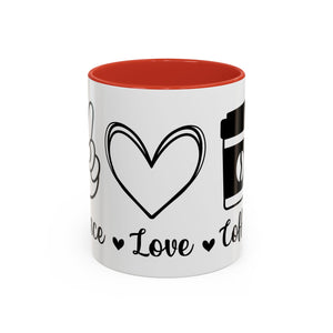 peace love coffee Accent Coffee Mug (11, 15oz)