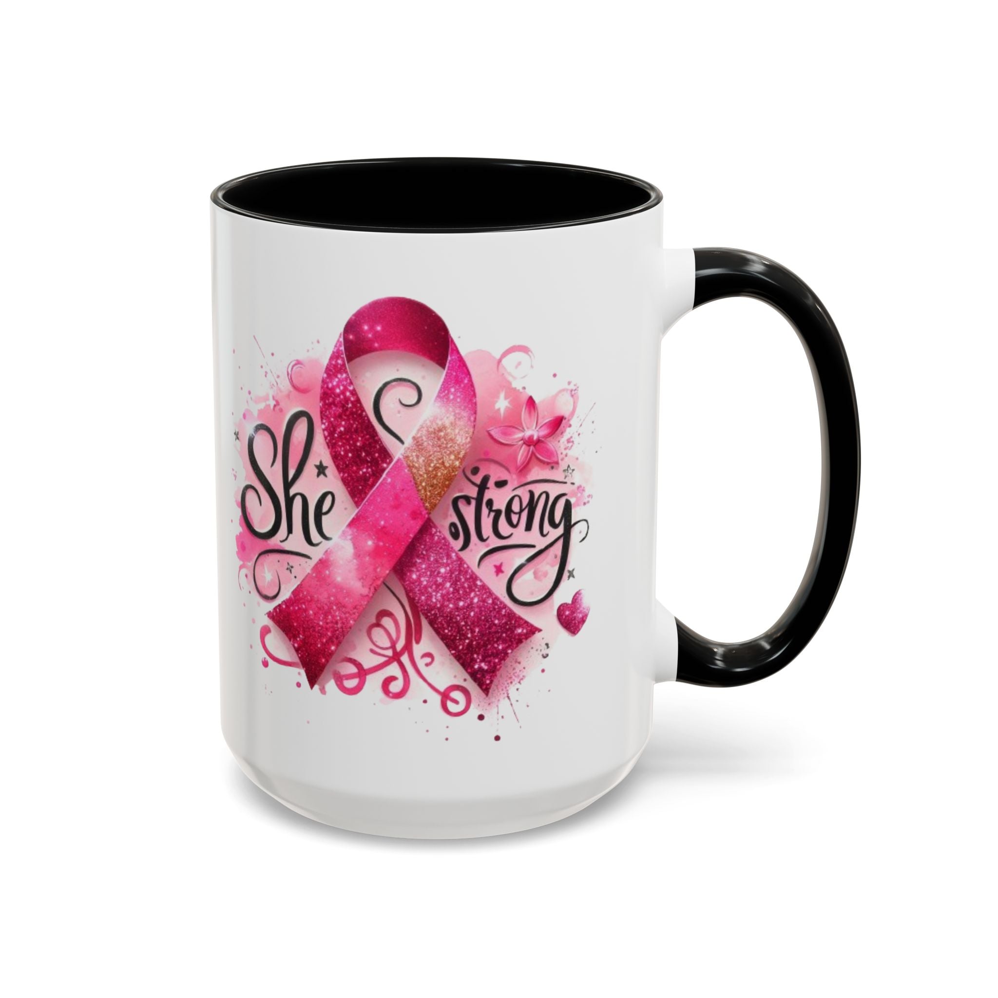 Empowering Pink Ribbon Coffee Mug - Gift for Survivors, Breast Cancer Awareness, Motivational Mug, Inspirational Drinkware, Self-Care Gift