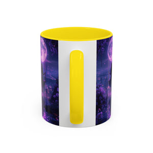 anime Dreamy Moonlit Swing Accent Coffee Mug, Artistic Mug, Celestial Coffee Cup, Fantasy Beverage Holder, Gift for Dreamers