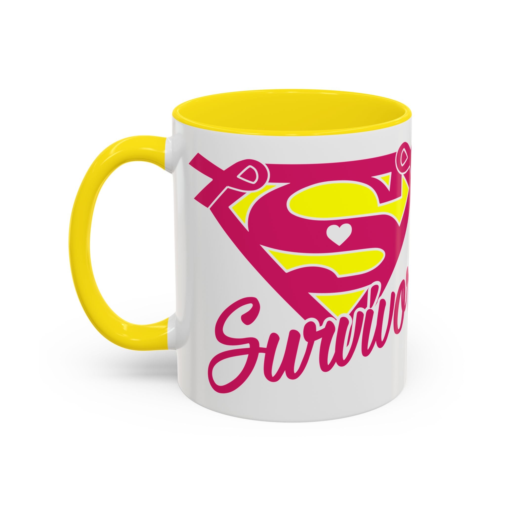 Survivor Mug 11oz & 15oz | Cancer Awareness, Motivational Gift, Empowerment, Superhero Theme, Unique Coffee Cup