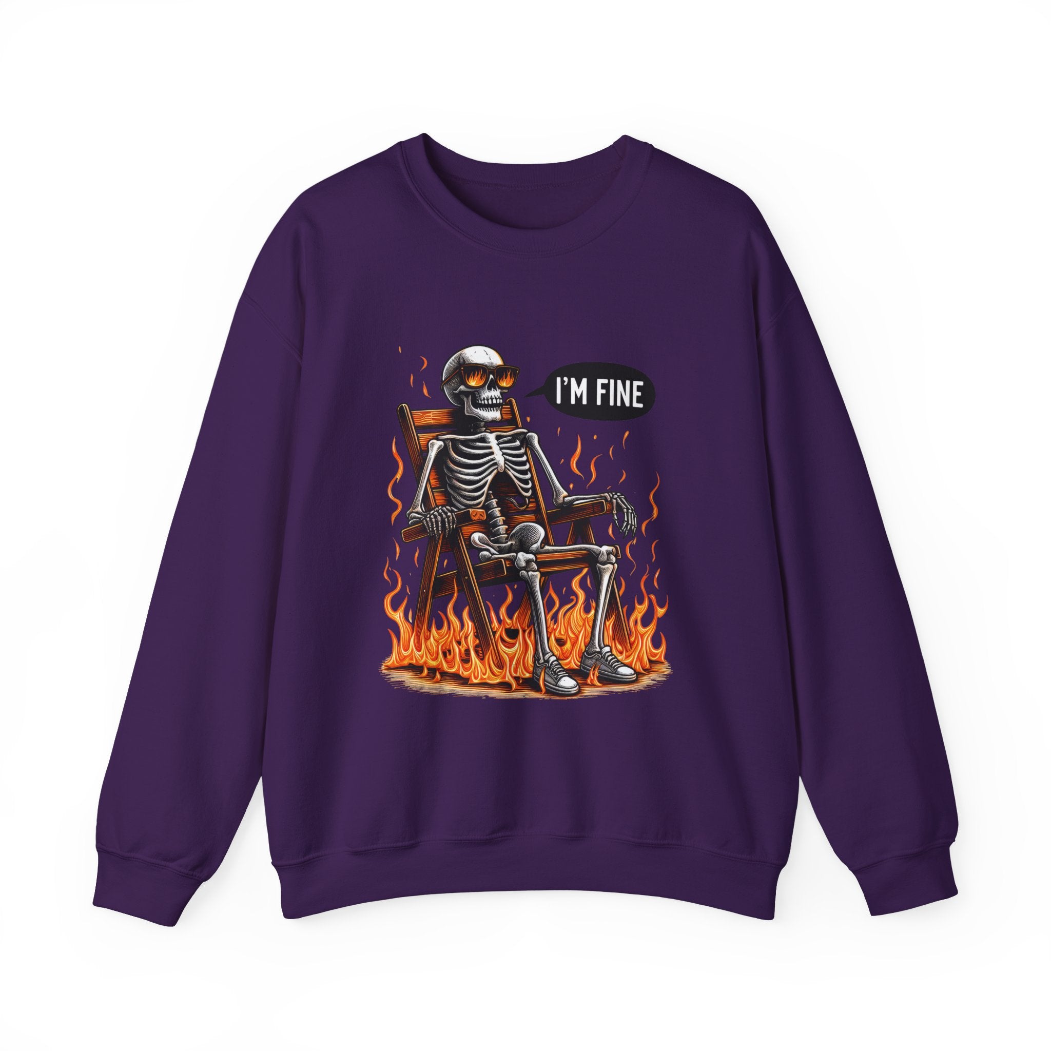Chill Vibes Skeleton Sweatshirt, Unisex Crewneck, Perfect for Halloween, Casual Wear, Gift for Friends, Cozy Lounge Wear