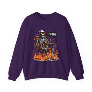 Chill Vibes Skeleton Sweatshirt, Unisex Crewneck, Perfect for Halloween, Casual Wear, Gift for Friends, Cozy Lounge Wear