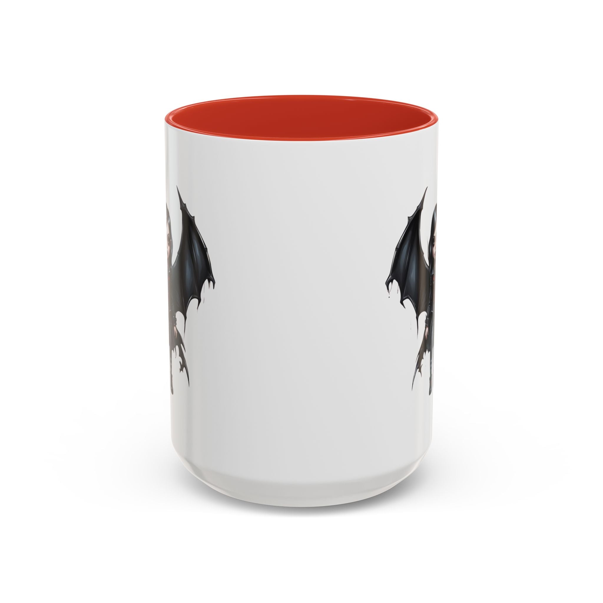 Gothic vampire girl with bat wings horror art Accent Coffee Mug (11, 15oz) vamp18