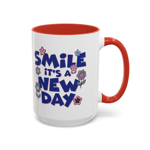 Inspirational Flower Design Coffee Mug - "Smile It's a New Day" - Perfect Gift for Coffee Lovers