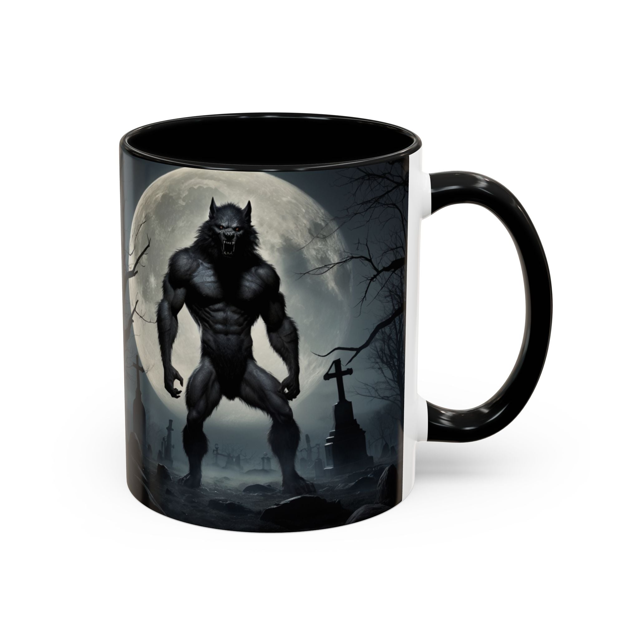 Werewolf Moon Coffee Mug — Gothic Graveyard Accent Mug (11/15oz) fantasy