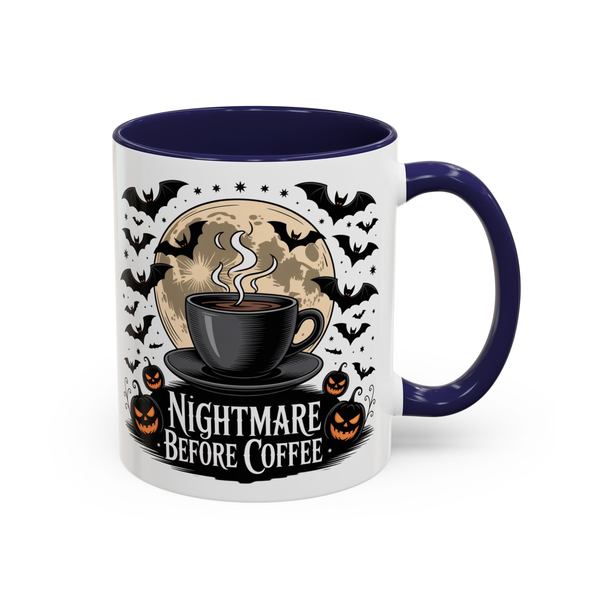 Halloween-Themed Coffee Mug: Nightmare Before Coffee funny art