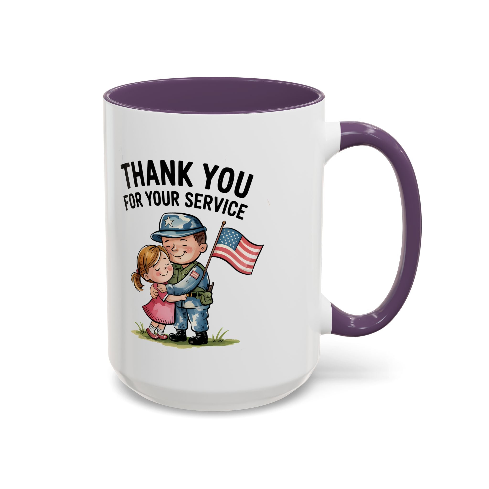 Thank You for Your Service Coffee Mug - 11oz & 15oz Accent Mugs for Veterans Appreciation