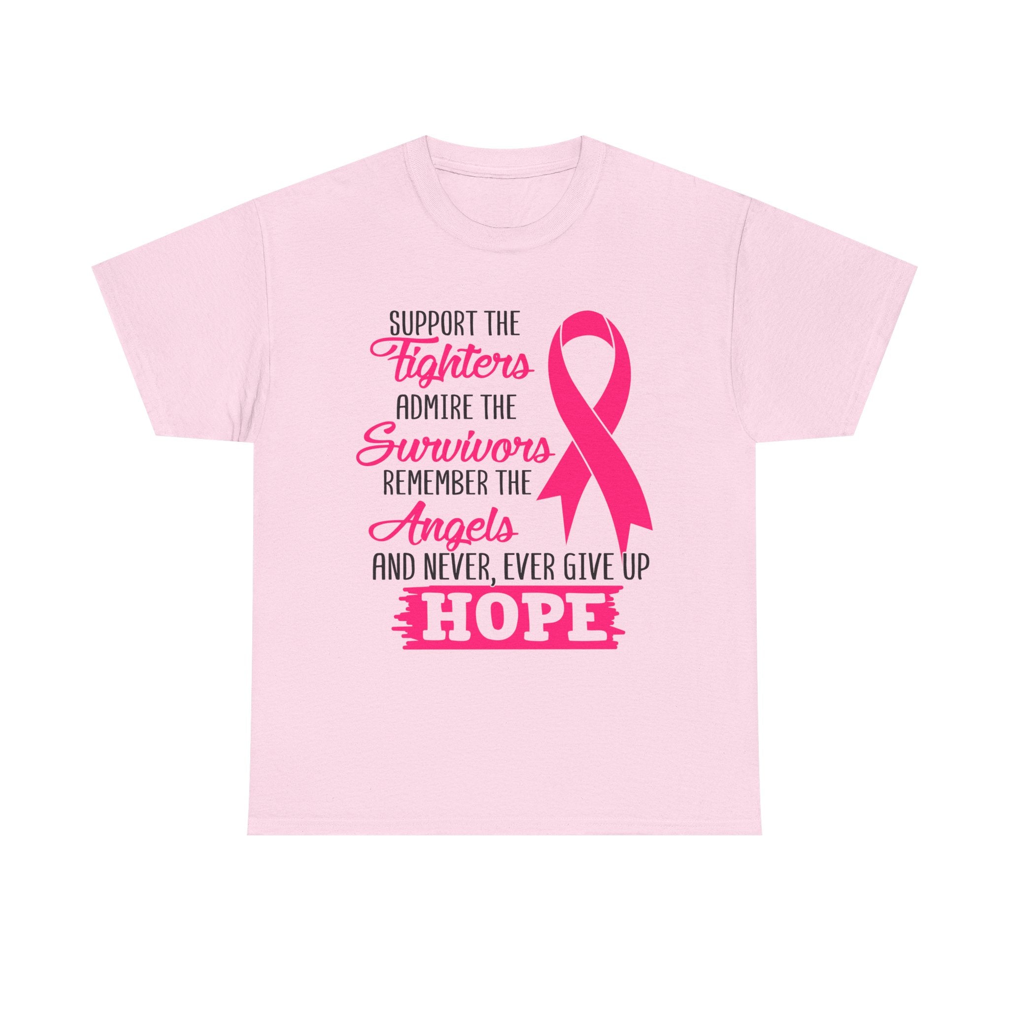 Hope Support Cotton Tee for Fighters and Survivors, Awareness T-Shirt, Breast Cancer Gift, Inspirational Apparel, Unisex Charity Shirt