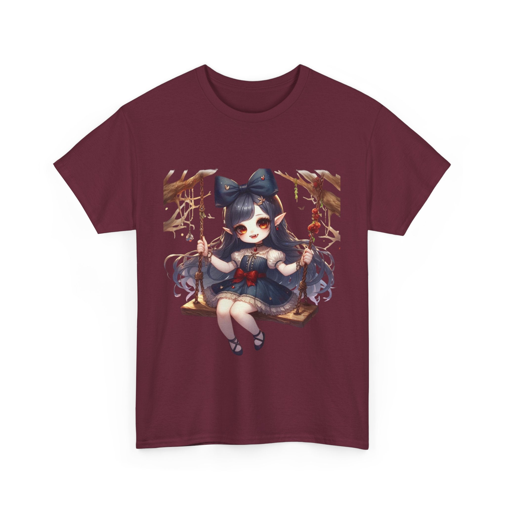 vampire girl on a swing horror Unisex Heavy Cotton Tee men women halloween #23