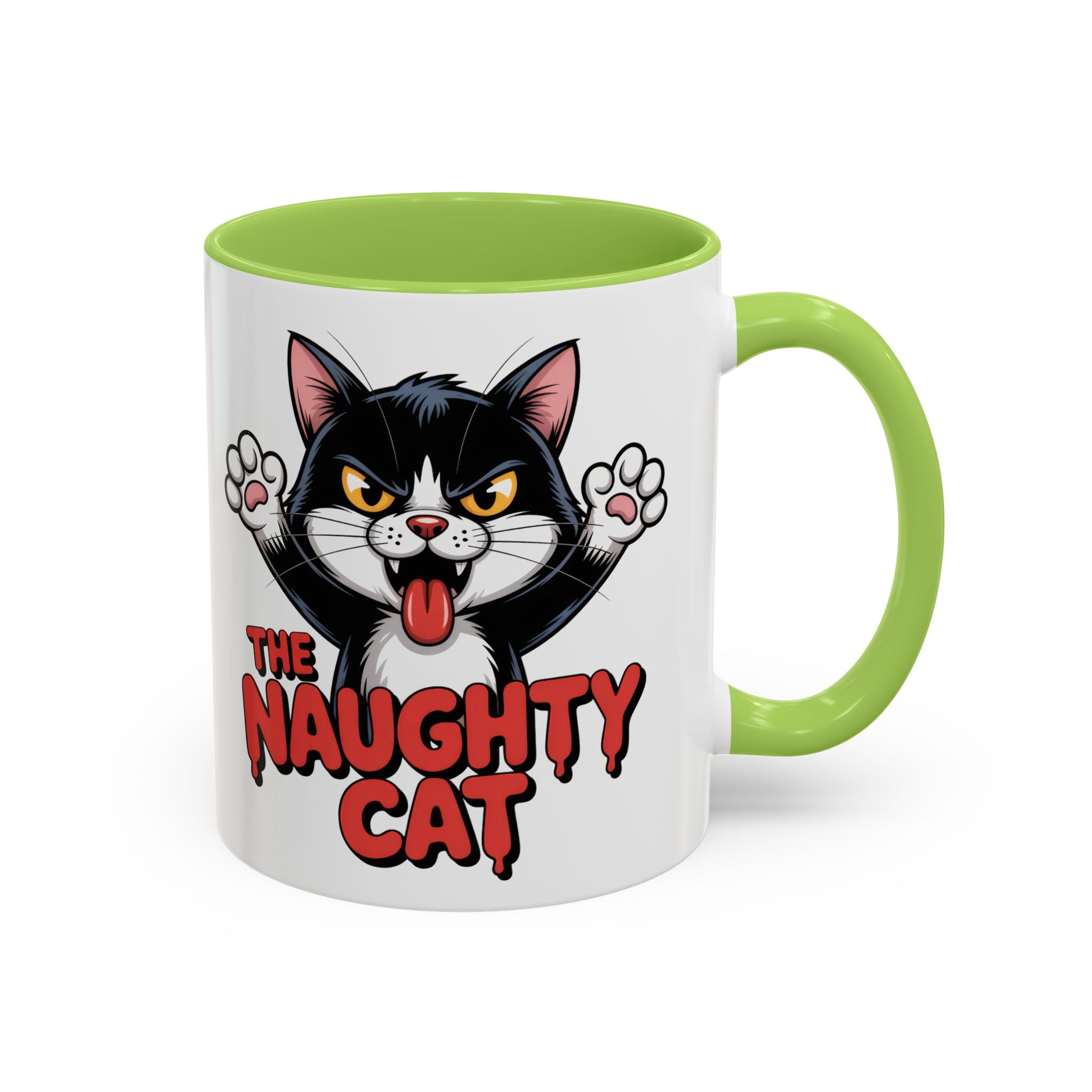 The Naughty Cat Accent Coffee Mug — Funny Cat Lover Gift (11/15oz)